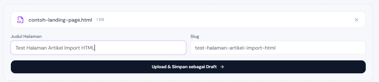Fitur 2: Import HTML Mentah