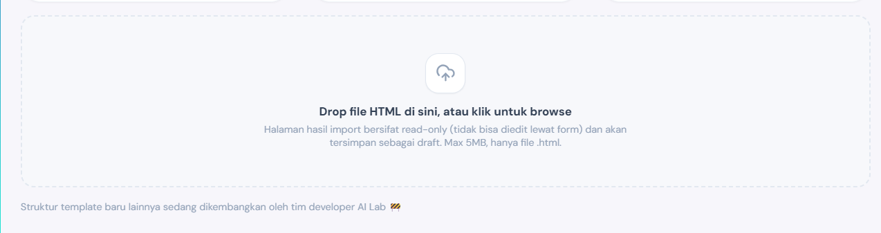 Fitur 2: Import HTML Mentah